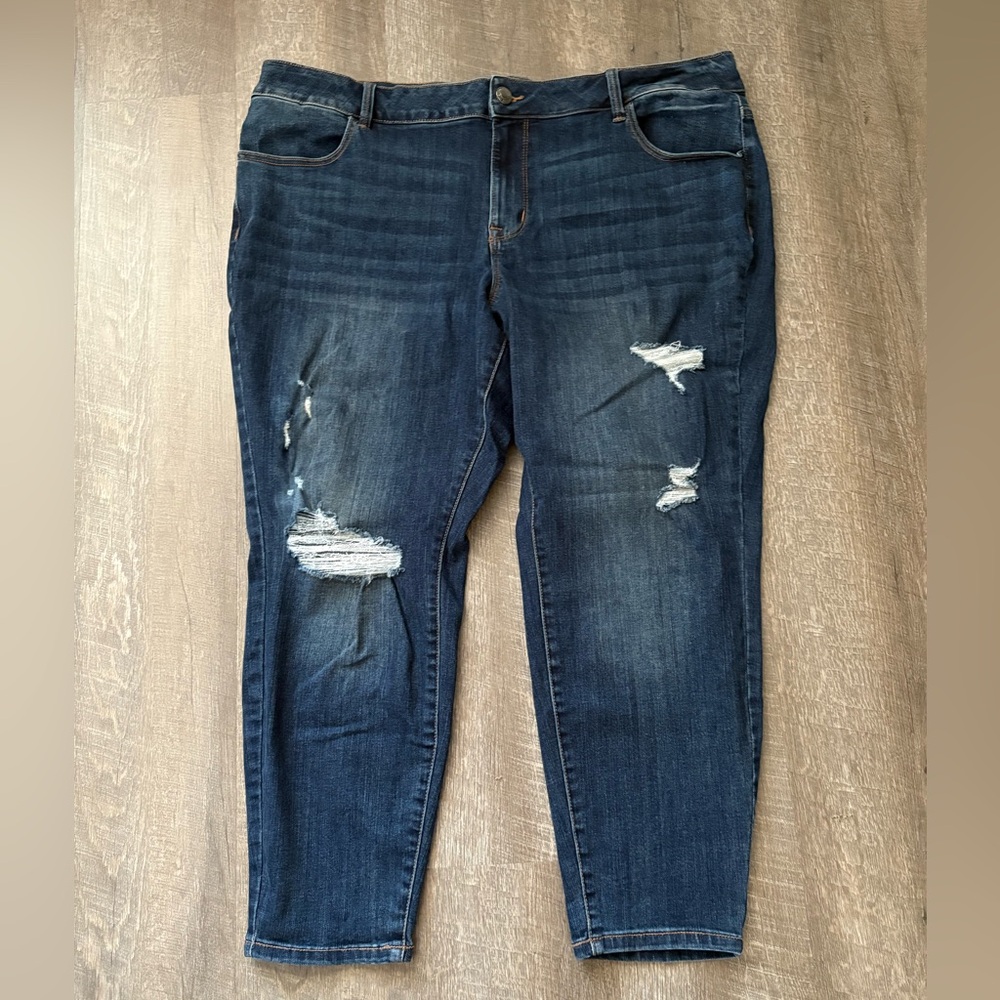 Maurices Dark Blue Distressed Jeans